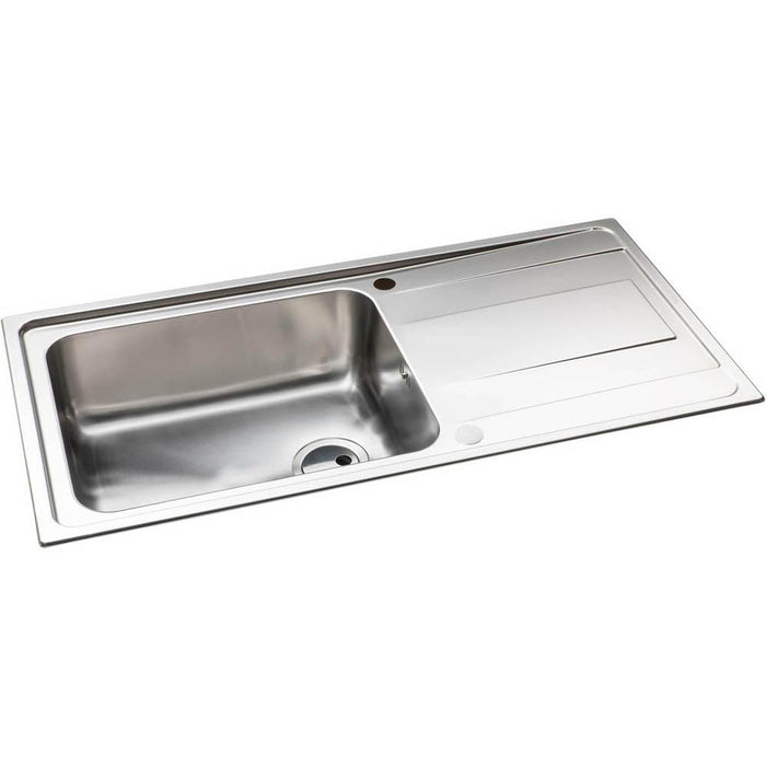 Abode Ixis 1 Bowel & Drainer Inset Sink - Stainless Steel - Unbeatable Bathrooms