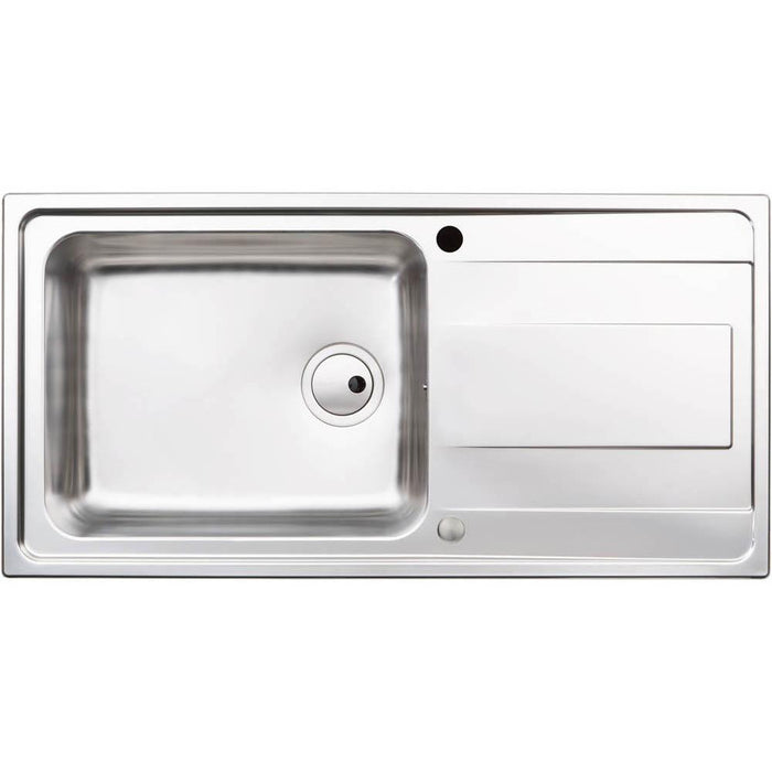 Abode Ixis 1 Bowel & Drainer Inset Sink - Stainless Steel - Unbeatable Bathrooms