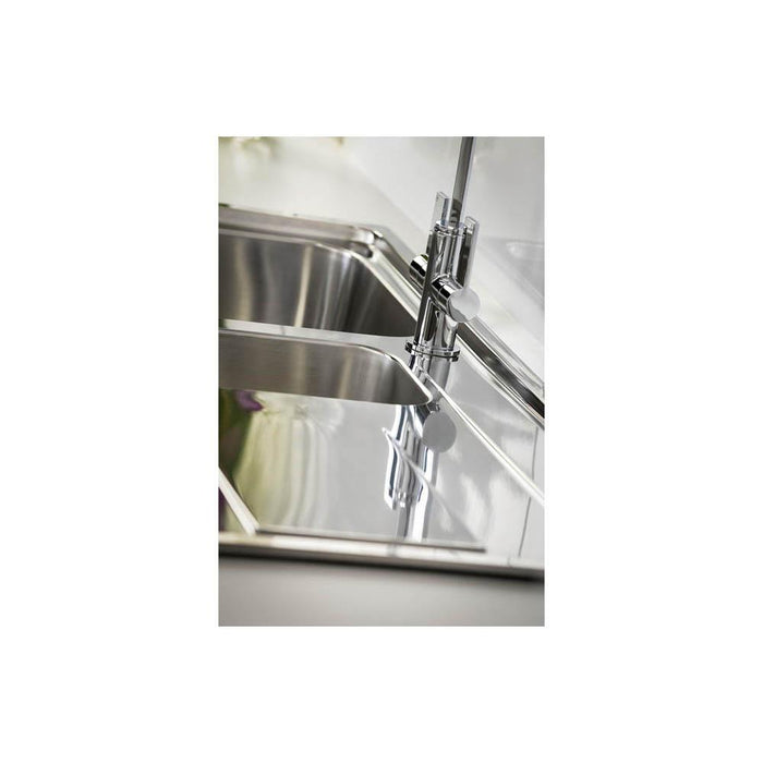 Abode Ixis 1.5 Bowel & Drainer Inset Sink - Stainless Steel - Unbeatable Bathrooms