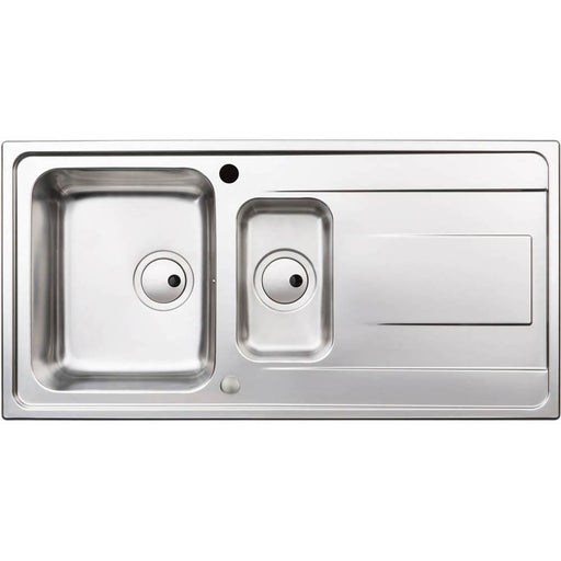 Abode Ixis 1.5 Bowel & Drainer Inset Sink - Stainless Steel - Unbeatable Bathrooms