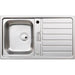 Abode Neron Compact 1 Bowel & Drainer Inset Sink - Stainless Steel - Unbeatable Bathrooms
