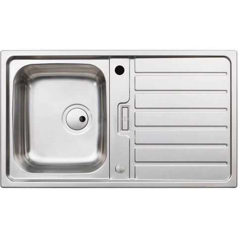Abode Neron Compact 1 Bowel & Drainer Inset Sink - Stainless Steel - Unbeatable Bathrooms