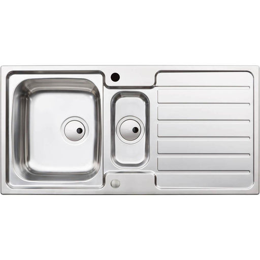 Abode Neron 1.5 Bowel & Drainer Inset Sink - Stainless Steel - Unbeatable Bathrooms