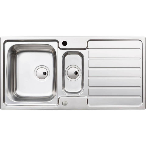 Abode Neron 1.5 Bowel & Drainer Inset Sink - Stainless Steel - Unbeatable Bathrooms