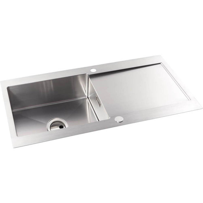 Abode Verve 1 Bowel & Drainer Inset Sink - Stainless Steel - Unbeatable Bathrooms