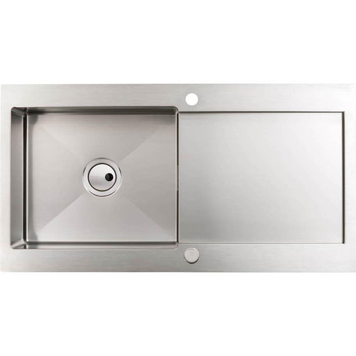 Abode Verve 1 Bowel & Drainer Inset Sink - Stainless Steel - Unbeatable Bathrooms