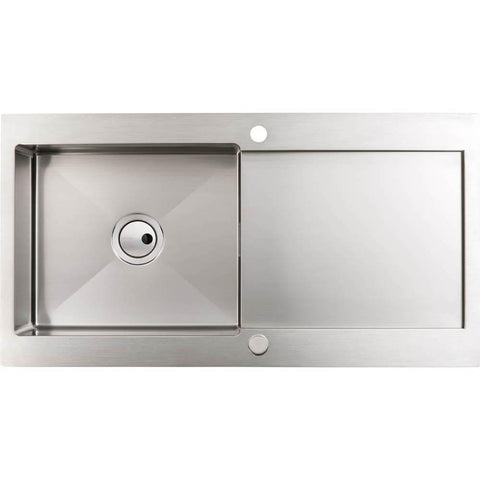 Abode Verve 1 Bowel & Drainer Inset Sink - Stainless Steel - Unbeatable Bathrooms