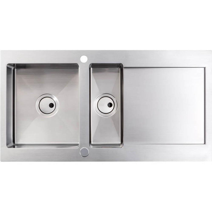 Abode Verve 1.5 Bowel & Drainer Inset Sink - Stainless Steel - Unbeatable Bathrooms