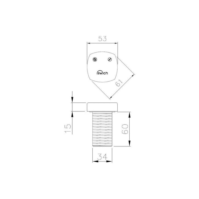 Abode Swich Diverter Valve - Square Handle with Classic Filter - Unbeatable Bathrooms