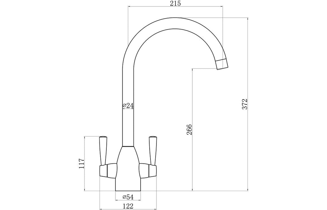 Prima Chelsea Dual Lever Mixer Tap - Chrome - Unbeatable Bathrooms