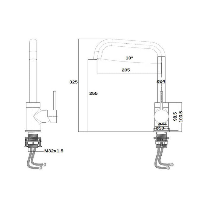 Prima Rhode Chrome U-Spout Mixer Tap - Unbeatable Bathrooms