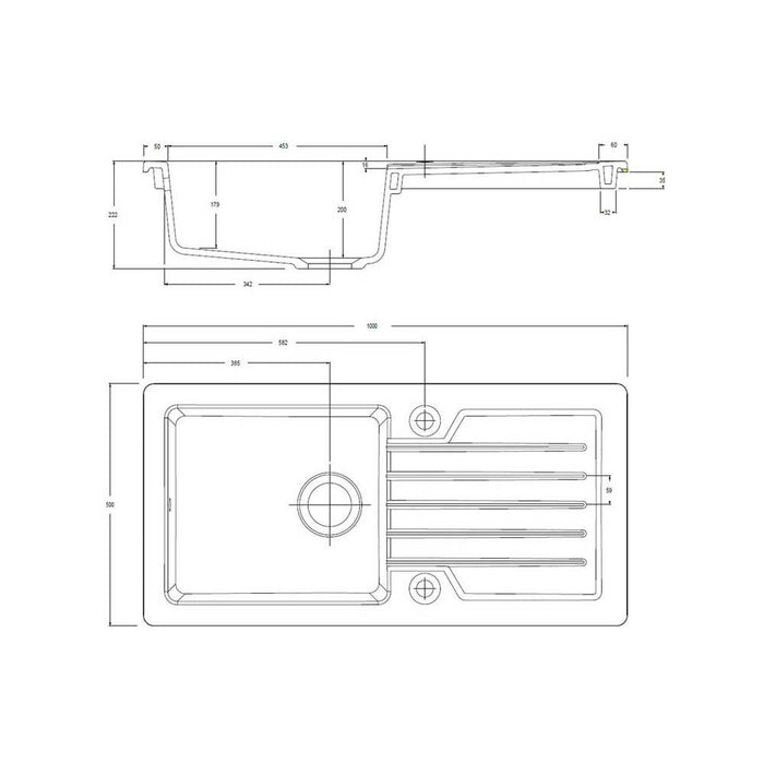 Prima 1B 1D White Reversible Inset Ceramic Sink - Unbeatable Bathrooms