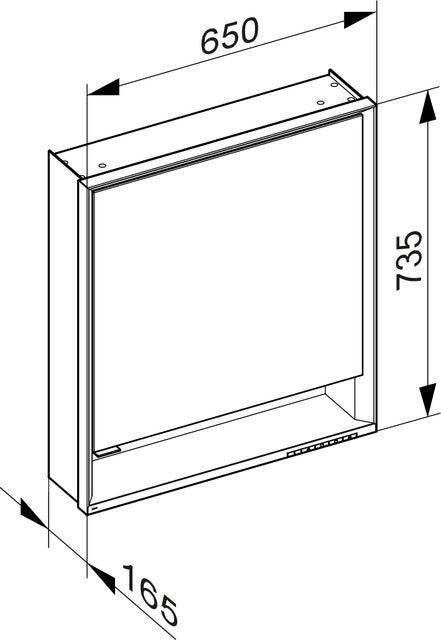 Keuco Royal Lumos Mirror Cabinet with LED Lighting and Shelf 650mm 14301171231 - Unbeatable Bathrooms