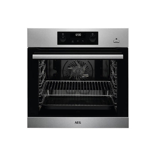 AEG BPK355020M Built In Single Electric Oven with SteamBake - Stainless Steel - Unbeatable Bathrooms