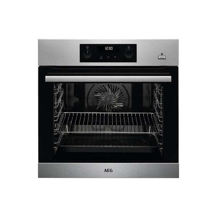 AEG BPK355020M Built In Single Electric Oven with SteamBake - Stainless Steel - Unbeatable Bathrooms