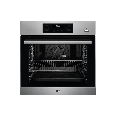 AEG BPK355020M Built In Single Electric Oven with SteamBake - Stainless Steel - Unbeatable Bathrooms