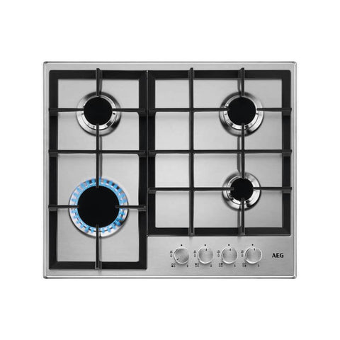AEG HGB64200SM 60cm Gas Hob - Stainless Steel - Unbeatable Bathrooms
