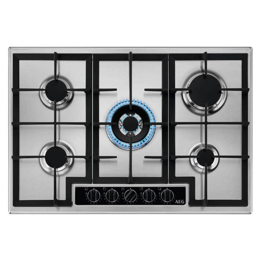 AEG HGB75420YM 75cm Gas Hob - Stainless Steel - Unbeatable Bathrooms