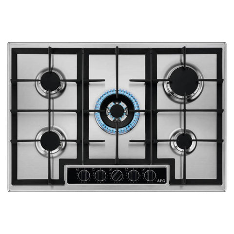 AEG HGB75420YM 75cm Gas Hob - Stainless Steel - Unbeatable Bathrooms