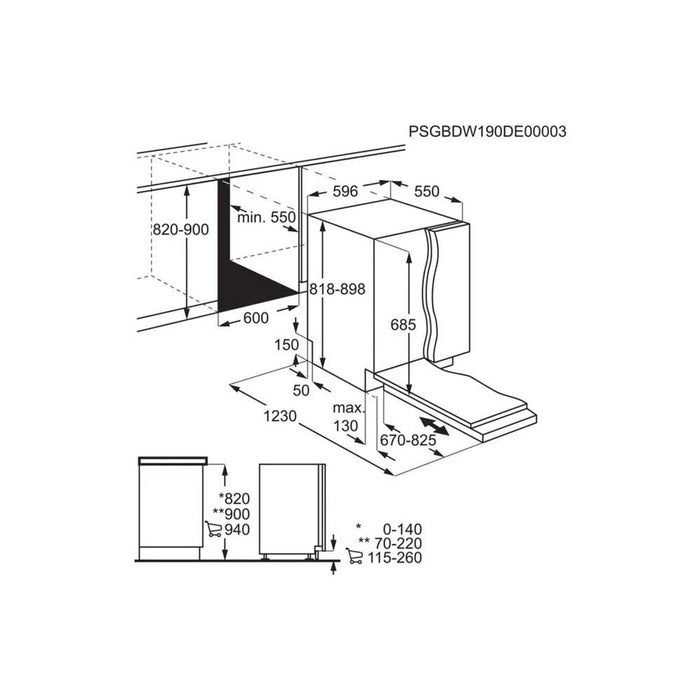 AEG FSK83828P Fully Integrated 14 Place Dishwasher - Unbeatable Bathrooms