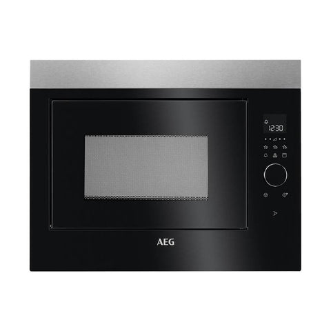 AEG MBE2658DEM Built In Microwave & Grill - Black & Stainless Steel - Unbeatable Bathrooms