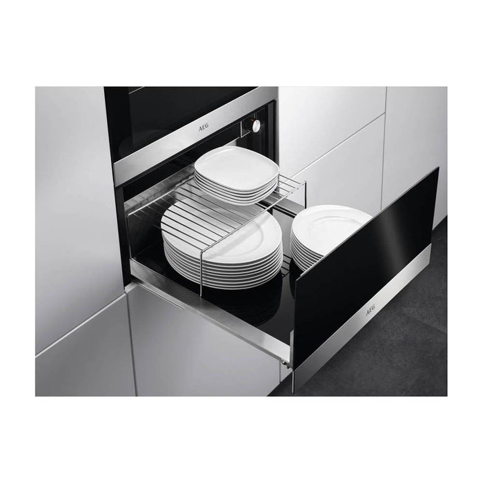 AEG KDK912924M 29cm Warming Drawer - Black Glass & Stainless Steel - Unbeatable Bathrooms