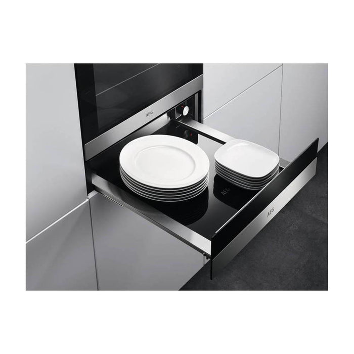 AEG KDK911424M 14cm Warming Drawer - Black Glass & Stainless Steel - Unbeatable Bathrooms