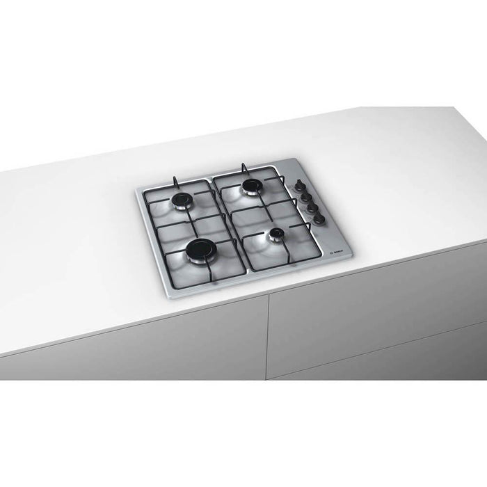 Bosch PBP6B5B80 Brushed Steel 60cm Gas Hob - Unbeatable Bathrooms