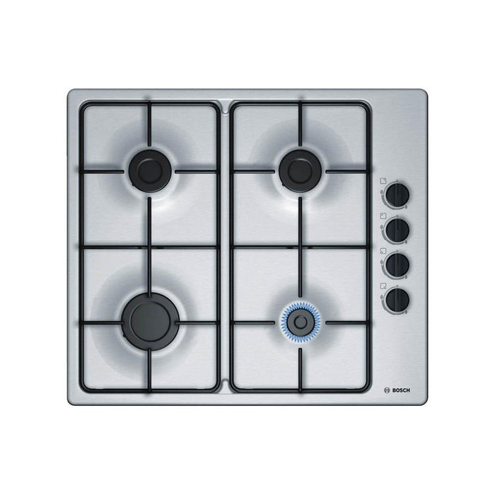 Bosch PBP6B5B80 Brushed Steel 60cm Gas Hob - Unbeatable Bathrooms