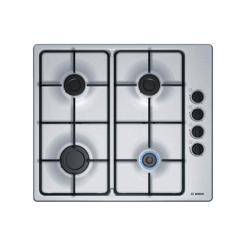 Bosch PBP6B5B80 Brushed Steel 60cm Gas Hob - Unbeatable Bathrooms