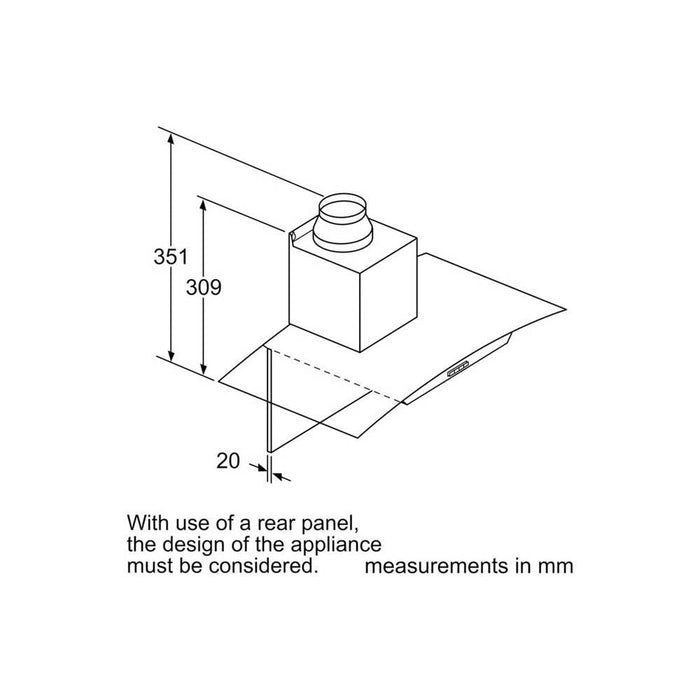 Bosch Serie 2 DWA64BC50B 60cm Stainless Steel Curved Glass Chimney Hood - Unbeatable Bathrooms