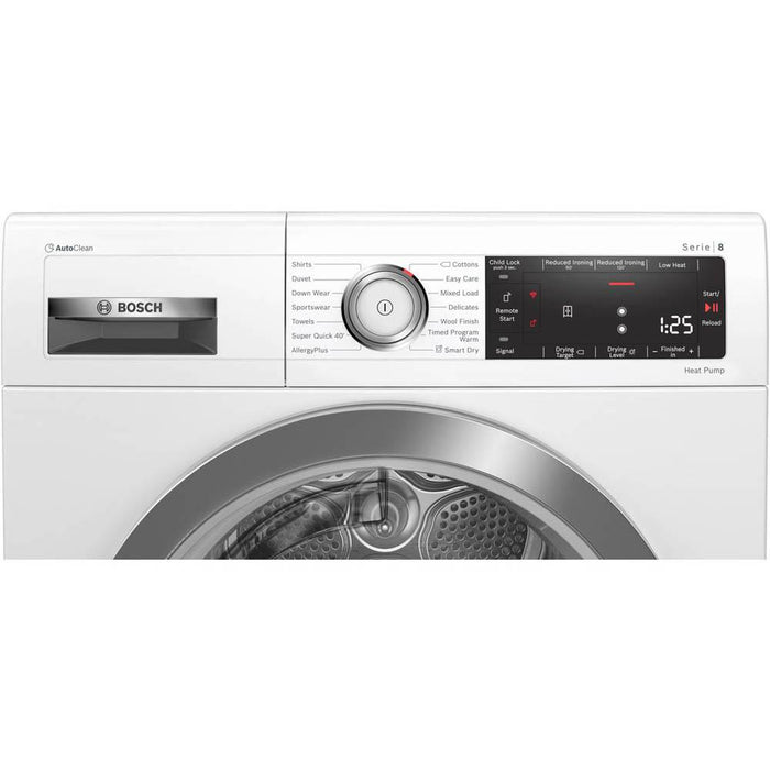 Bosch Serie 8 WTX88RH9GB White Free Standing 9kg Tumble Dryer - Unbeatable Bathrooms