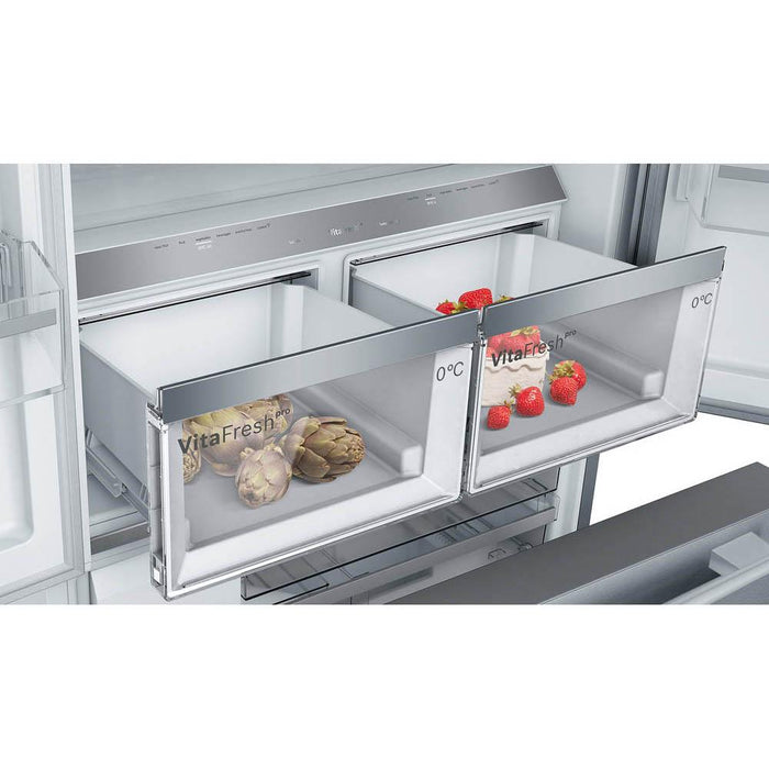 Bosch Serie 8 KFF96PIEP Stainless Steel Free Standing Frost Free 3-Door Fridge Freezer - Unbeatable Bathrooms