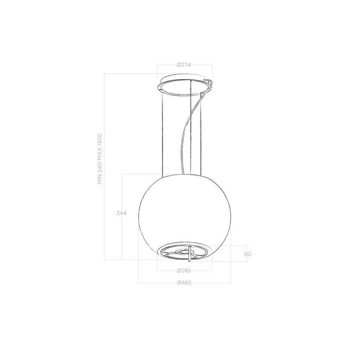 Elica Celestial 47cm Suspended Hood - Crystal - Unbeatable Bathrooms