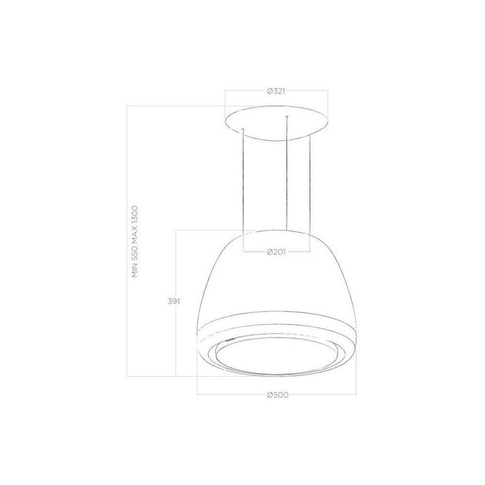 Elica Diva 50cm Suspended Hood - Unbeatable Bathrooms