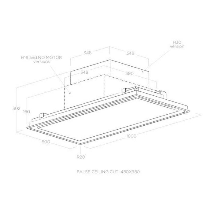 Elica Illusion 100cm Ceiling Hood - Unbeatable Bathrooms