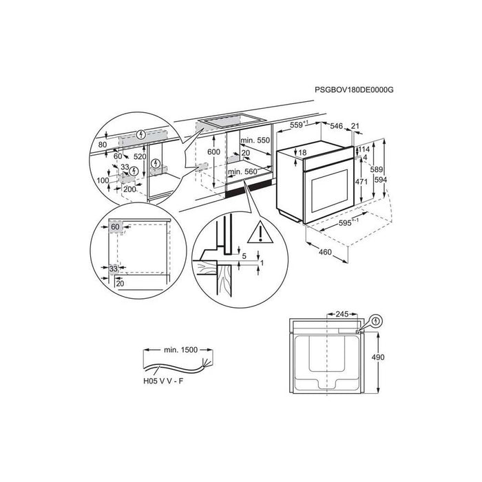 Electrolux KOFDP40X Built In Black and Stainless Steel Single Pyrolytic Oven - Unbeatable Bathrooms