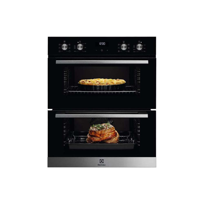 Electrolux KDFEC40UX Built Under Black & Stainless Steel Double Electric Oven - Unbeatable Bathrooms