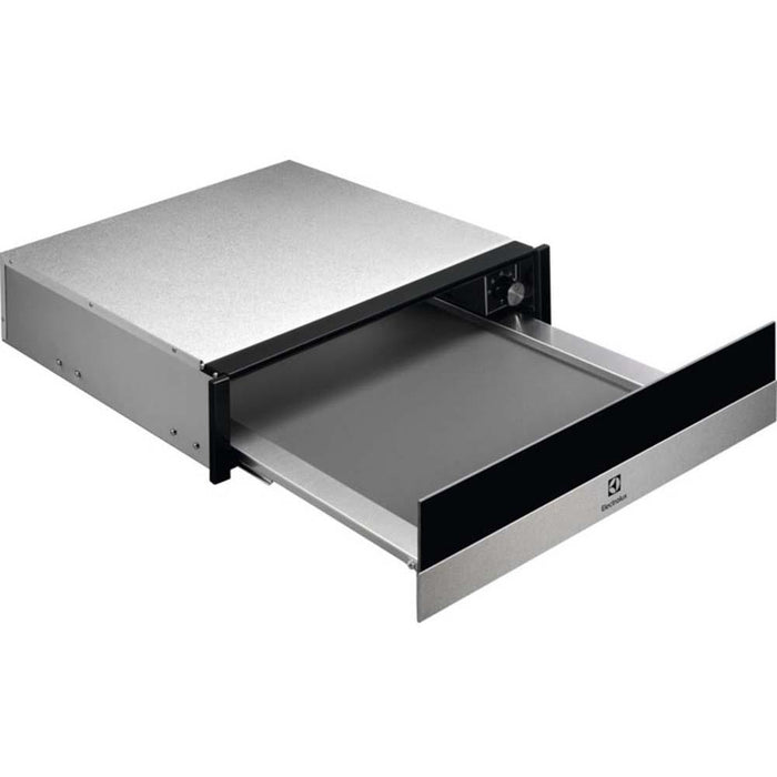 Electrolux EBD4X 14cm Black Glass and Stainless Steel Warming Drawer - Unbeatable Bathrooms