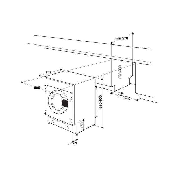 Hotpoint BI WDHG 861484 UK Built-in 8/6kg 1400rpm Washer Dryer - Unbeatable Bathrooms