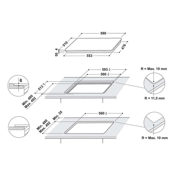 Indesit IB88B60NE 60cm Black Induction Hob - Unbeatable Bathrooms