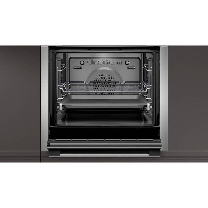 Neff N50 B6ACH7HH0B Stainless Steel Built In Single Slide and Hide Pyrolytic Oven - Unbeatable Bathrooms