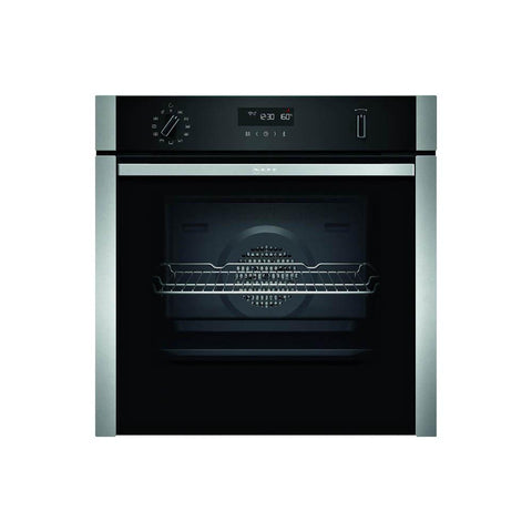 Neff N50 B6ACH7HH0B Stainless Steel Built In Single Slide and Hide Pyrolytic Oven - Unbeatable Bathrooms