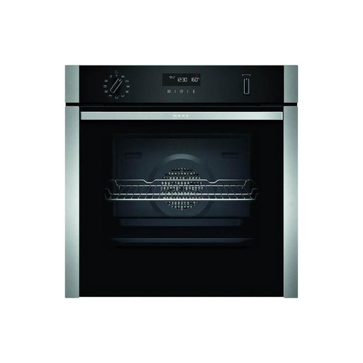 Neff N50 B5ACH7AH0B Stainless Steel Built In Single Slide and Hide Pyrolytic Oven - Unbeatable Bathrooms