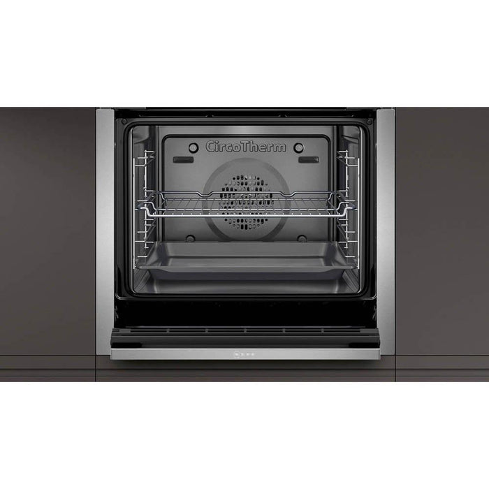 Neff N50 B4AVH1AH0B Stainless Steel Built In Single Slide and Hide Electric Oven with Steam - Unbeatable Bathrooms
