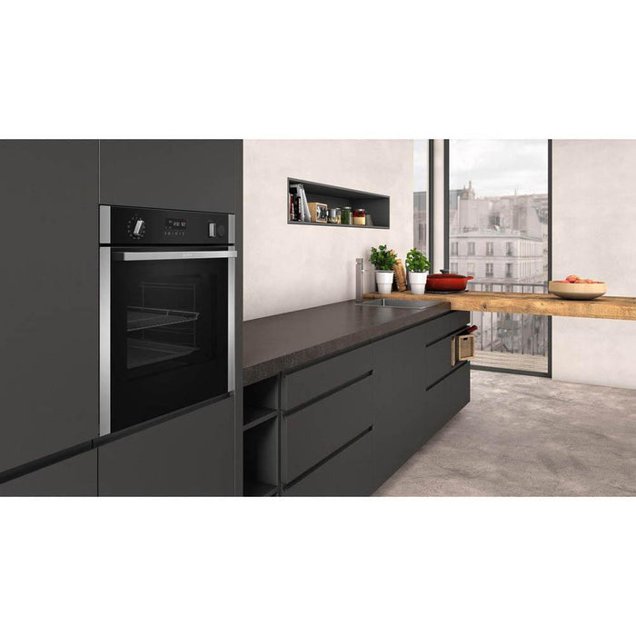 Neff N50 B4AVH1AH0B Stainless Steel Built In Single Slide and Hide Electric Oven with Steam - Unbeatable Bathrooms