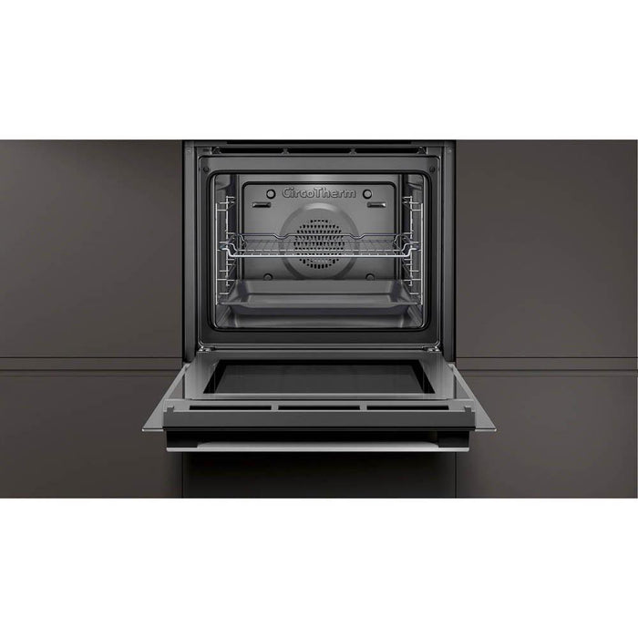 Neff N50 B5AVM7HH0B Stainless Steel Built In Single Slide and Hide Pyrolytic Oven with Steam - Unbeatable Bathrooms