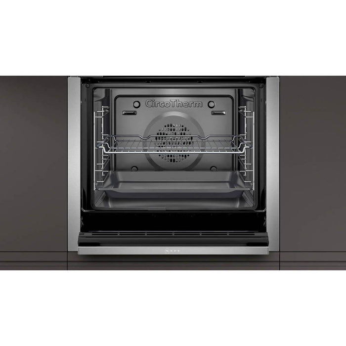 Neff N50 B5AVH6AH0B Stainless Steel Built In Single Slide and Hide Pyrolytic Oven with Steam - Unbeatable Bathrooms