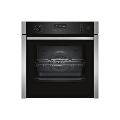 Neff N50 B5AVH6AH0B Stainless Steel Built In Single Slide and Hide Pyrolytic Oven with Steam - Unbeatable Bathrooms