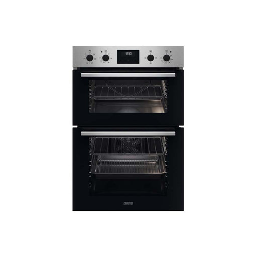 Zanussi ZKHNL3X1 Built In Double Stainless Steel Electric Oven - Unbeatable Bathrooms
